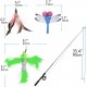 Pawaboo Interactive Cat Toy, Retractable Cat Fishing Rod with 3 Replacement Fishing Lures Made of Feathers and Bells, Adjustable Line Length, Feather Teaser for Cats Kittens Fun Pawaboo Interactive Cat Toy, Retractable Cat Fishing Rod with 3 Replacement Fishing Lures Made of Feathers and Bells, Adjustable Line Length, Feather Teaser for Cats Kittens Fun