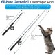 Pawaboo Interactive Cat Toy, Retractable Cat Fishing Rod with 3 Replacement Fishing Lures Made of Feathers and Bells, Adjustable Line Length, Feather Teaser for Cats Kittens Fun Pawaboo Interactive Cat Toy, Retractable Cat Fishing Rod with 3 Replacement Fishing Lures Made of Feathers and Bells, Adjustable Line Length, Feather Teaser for Cats Kittens Fun