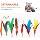 Pawaboo Interactive Cat Toy, Retractable Cat Fishing Rod with 3 Replacement Fishing Lures Made of Feathers and Bells, Adjustable Line Length, Feather Teaser for Cats Kittens Fun Pawaboo Interactive Cat Toy, Retractable Cat Fishing Rod with 3 Replacement Fishing Lures Made of Feathers and Bells, Adjustable Line Length, Feather Teaser for Cats Kittens Fun