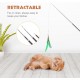 Pawaboo Interactive Cat Toy, Retractable Cat Fishing Rod with 3 Replacement Fishing Lures Made of Feathers and Bells, Adjustable Line Length, Feather Teaser for Cats Kittens Fun Pawaboo Interactive Cat Toy, Retractable Cat Fishing Rod with 3 Replacement Fishing Lures Made of Feathers and Bells, Adjustable Line Length, Feather Teaser for Cats Kittens Fun