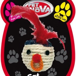 Pet Nova Cat Sisalhead 5 cm Sisal Head Cat Toy with Feathers Pet Nova Cat Sisalhead 5 cm Sisal Head Cat Toy with Feathers