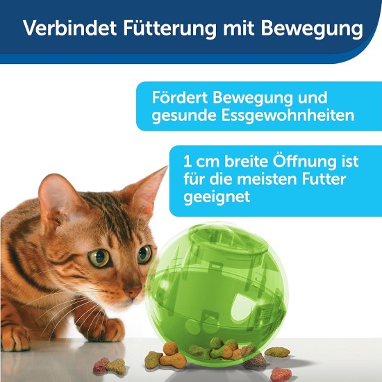 PetSafe SlimCat Food Ball, Snack Ball for Cats, for Playful Weight Control, 150 ml Dry Food, Blue PetSafe SlimCat Food Ball, Snack Ball for Cats, for Playful Weight Control, 150 ml Dry Food, Blue