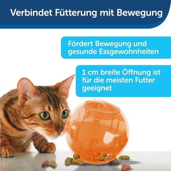 PetSafe SlimCat Food Ball, Snack Ball for Cats, for Playful Weight Control, 150 ml Dry Food, Blue PetSafe SlimCat Food Ball, Snack Ball for Cats, for Playful Weight Control, 150 ml Dry Food, Blue