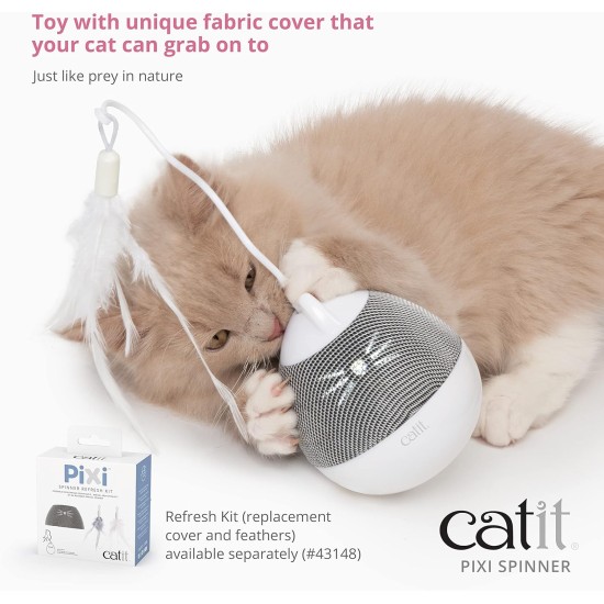 Pixi Spinner Treat Dispenser Snack Dispenser Interactive Cat Toy White & Blue Pixi Spinner Treat Dispenser Snack Dispenser Interactive Cat Toy White & Blue