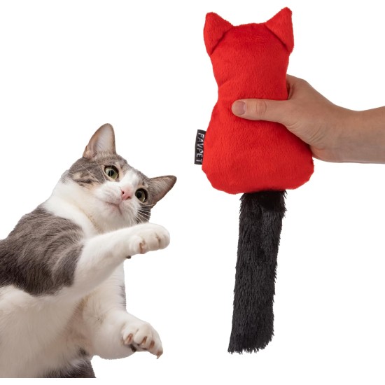 Plush Cat Toy with Bell, Cuddly Cushion for Cats, Toy Plush Toys, Cuddly Toy for Cats, Plush Cat, Toy for Kittens (Red) Plush Cat Toy with Bell, Cuddly Cushion for Cats, Toy Plush Toys, Cuddly Toy for Cats, Plush Cat, Toy for Kittens (Red)