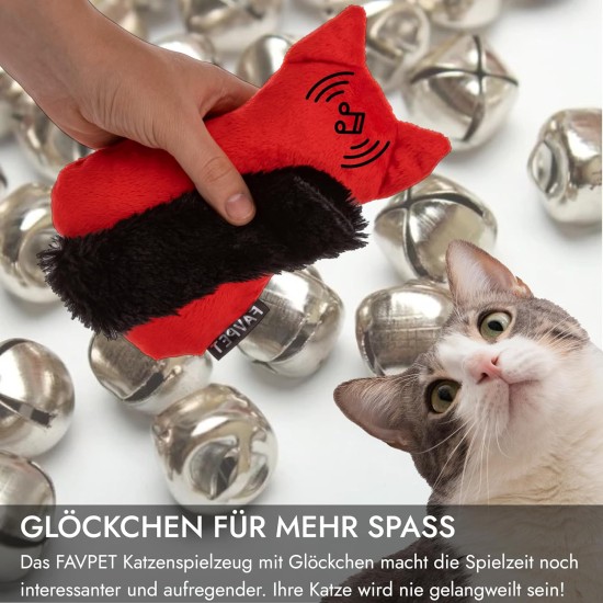 Plush Cat Toy with Bell, Cuddly Cushion for Cats, Toy Plush Toys, Cuddly Toy for Cats, Plush Cat, Toy for Kittens (Red) Plush Cat Toy with Bell, Cuddly Cushion for Cats, Toy Plush Toys, Cuddly Toy for Cats, Plush Cat, Toy for Kittens (Red)