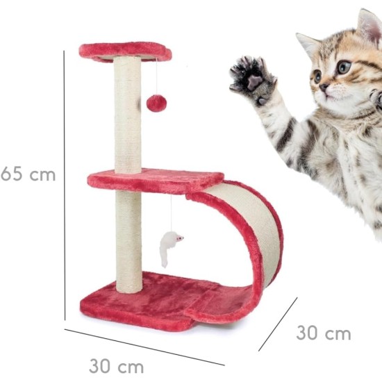Record - Cardboard Cat Scratching Post with Catnip - Play with Colourful Balls - Rectangular Shape - Dimensions: 48 x 25 x 5 cm - Colour Havana - Psycho-Physical Wellbeing Record - Cardboard Cat Scratching Post with Catnip - Play with Colourful Balls - Rectangular Shape - Dimensions: 48 x 25 x 5 cm - Colour Havana - Psycho-Physical Wellbeing