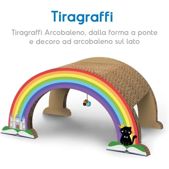 Record - Cardboard Cat Scratching Post with Catnip - Play with Colourful Balls - Rectangular Shape - Dimensions: 48 x 25 x 5 cm - Colour Havana - Psycho-Physical Wellbeing Record - Cardboard Cat Scratching Post with Catnip - Play with Colourful Balls - Rectangular Shape - Dimensions: 48 x 25 x 5 cm - Colour Havana - Psycho-Physical Wellbeing