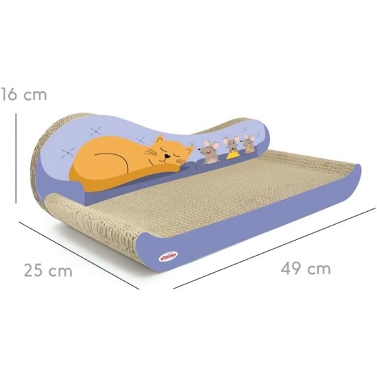 Record - Cardboard Cat Scratching Post with Catnip - Play with Colourful Balls - Rectangular Shape - Dimensions: 48 x 25 x 5 cm - Colour Havana - Psycho-Physical Wellbeing Record - Cardboard Cat Scratching Post with Catnip - Play with Colourful Balls - Rectangular Shape - Dimensions: 48 x 25 x 5 cm - Colour Havana - Psycho-Physical Wellbeing