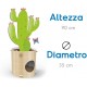 Record Cactus Cat Scratching Post 4-in-1 Function Cardboard Material with Catnip for Cats, Colour Havana, Size 35 x 90 cm