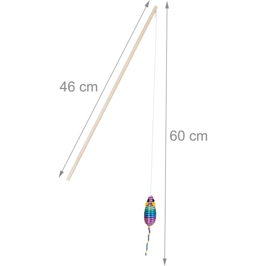 Relaxdays Cat Fishing Rod with Mouse, Set of 5, Interactive Cat Toy, 106 cm Long, Activity Cats & Kittens, Colourful Relaxdays Cat Fishing Rod with Mouse, Set of 5, Interactive Cat Toy, 106 cm Long, Activity Cats & Kittens, Colourful
