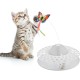 Relaxdays Cat Toy Butterfly and Ball, H x D: 33.5 x 22 cm, Interactive Cat Carousel, Cat Round 360°, White Relaxdays Cat Toy Butterfly and Ball, H x D: 33.5 x 22 cm, Interactive Cat Carousel, Cat Round 360°, White