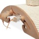 Relaxdays Scratching toy, cat board MDF and sisal, H x W x D: 30 x 17 x 30 cm, play wheel, balls and feathers, cat toy, natural