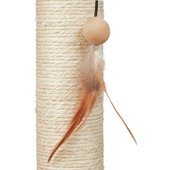 Relaxdays Scratching toy, cat board MDF and sisal, H x W x D: 30 x 17 x 30 cm, play wheel, balls and feathers, cat toy, natural Relaxdays Scratching toy, cat board MDF and sisal, H x W x D: 30 x 17 x 30 cm, play wheel, balls and feathers, cat toy, natural