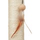 Relaxdays Scratching toy, cat board MDF and sisal, H x W x D: 30 x 17 x 30 cm, play wheel, balls and feathers, cat toy, natural