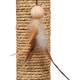 Relaxdays Scratching toy, cat board MDF and sisal, H x W x D: 30 x 17 x 30 cm, play wheel, balls and feathers, cat toy, natural
