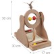 Relaxdays Scratching toy, cat board MDF and sisal, H x W x D: 30 x 17 x 30 cm, play wheel, balls and feathers, cat toy, natural