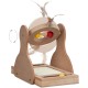 Relaxdays Scratching toy, cat board MDF and sisal, H x W x D: 30 x 17 x 30 cm, play wheel, balls and feathers, cat toy, natural