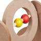 Relaxdays Scratching toy, cat board MDF and sisal, H x W x D: 30 x 17 x 30 cm, play wheel, balls and feathers, cat toy, natural