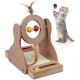 Relaxdays Scratching toy, cat board MDF and sisal, H x W x D: 30 x 17 x 30 cm, play wheel, balls and feathers, cat toy, natural Relaxdays Scratching toy, cat board MDF and sisal, H x W x D: 30 x 17 x 30 cm, play wheel, balls and feathers, cat toy, natural