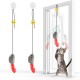 SDFLKAE Pack of 2 Cat Toy Mouse Self-Employment Hanging Door Frame Elastic Mouse with Squeaky Sound, No Batteries Required, Interactive Cat Toy with Feather Tail