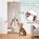 SDFLKAE Pack of 2 Cat Toy Mouse Self-Employment Hanging Door Frame Elastic Mouse with Squeaky Sound, No Batteries Required, Interactive Cat Toy with Feather Tail
