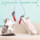 SDFLKAE Pack of 2 Cat Toy Mouse Self-Employment Hanging Door Frame Elastic Mouse with Squeaky Sound, No Batteries Required, Interactive Cat Toy with Feather Tail