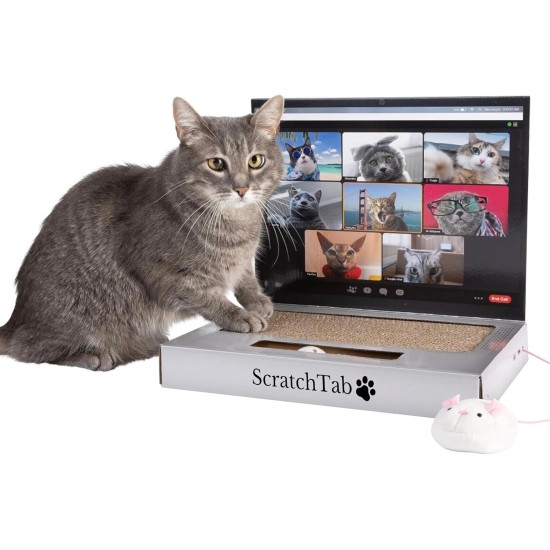 ScratchTab Cat Laptop for Scratching Made of Cardboard | Cat Toy | with Toy Mouse | Interactive Scratching Toy | Scratching Board | Cat Tree Alternative | Cats | Cat | High Quality & Durable ScratchTab Cat Laptop for Scratching Made of Cardboard | Cat Toy | with Toy Mouse | Interactive Scratching Toy | Scratching Board | Cat Tree Alternative | Cats | Cat | High Quality & Durable
