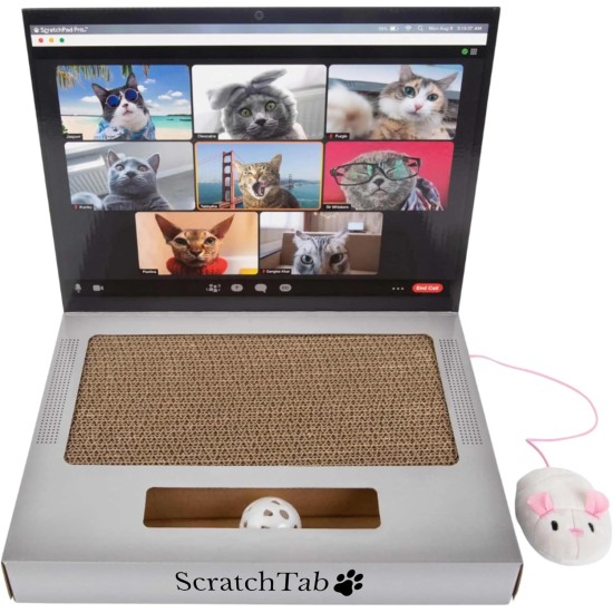 ScratchTab Cat Laptop for Scratching Made of Cardboard | Cat Toy | with Toy Mouse | Interactive Scratching Toy | Scratching Board | Cat Tree Alternative | Cats | Cat | High Quality & Durable ScratchTab Cat Laptop for Scratching Made of Cardboard | Cat Toy | with Toy Mouse | Interactive Scratching Toy | Scratching Board | Cat Tree Alternative | Cats | Cat | High Quality & Durable