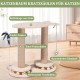 Scratching Posts for Cats, Novelfun Cat Toy Wooden Base Toy Cat Tree with Feathers and Perch for Small and Medium Adult Cats Scratching Posts for Cats, Novelfun Cat Toy Wooden Base Toy Cat Tree with Feathers and Perch for Small and Medium Adult Cats