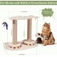 Scratching Posts for Cats, Novelfun Cat Toy Wooden Base Toy Cat Tree with Feathers and Perch for Small and Medium Adult Cats Scratching Posts for Cats, Novelfun Cat Toy Wooden Base Toy Cat Tree with Feathers and Perch for Small and Medium Adult Cats