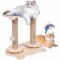 Scratching Posts for Cats, Novelfun Cat Toy Wooden Base Toy Cat Tree with Feathers and Perch for Small and Medium Adult Cats