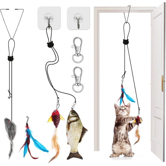 Set of 4 Interactive Cat Toy Self-Employment Mouse Cat Toys Set Bouncy Hanging Cat Toy Door Frame Funny Automatic Toy for Cat Set of 4 Interactive Cat Toy Self-Employment Mouse Cat Toys Set Bouncy Hanging Cat Toy Door Frame Funny Automatic Toy for Cat