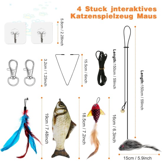 Set of 4 Interactive Cat Toy Self-Employment Mouse Cat Toys Set Bouncy Hanging Cat Toy Door Frame Funny Automatic Toy for Cat Set of 4 Interactive Cat Toy Self-Employment Mouse Cat Toys Set Bouncy Hanging Cat Toy Door Frame Funny Automatic Toy for Cat