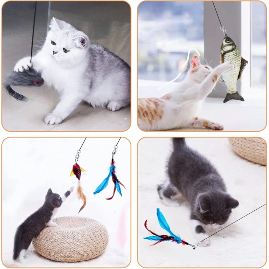 Set of 4 Interactive Cat Toy Self-Employment Mouse Cat Toys Set Bouncy Hanging Cat Toy Door Frame Funny Automatic Toy for Cat Set of 4 Interactive Cat Toy Self-Employment Mouse Cat Toys Set Bouncy Hanging Cat Toy Door Frame Funny Automatic Toy for Cat