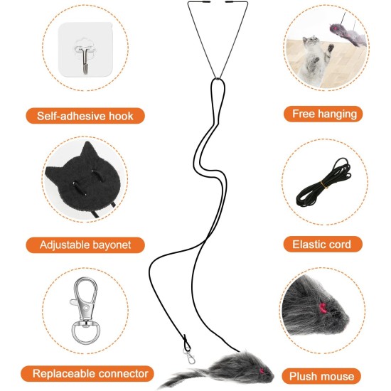 Set of 4 Interactive Cat Toy Self-Employment Mouse Cat Toys Set Bouncy Hanging Cat Toy Door Frame Funny Automatic Toy for Cat Set of 4 Interactive Cat Toy Self-Employment Mouse Cat Toys Set Bouncy Hanging Cat Toy Door Frame Funny Automatic Toy for Cat