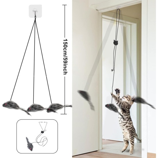 Set of 4 Interactive Cat Toy Self-Employment Mouse Cat Toys Set Bouncy Hanging Cat Toy Door Frame Funny Automatic Toy for Cat Set of 4 Interactive Cat Toy Self-Employment Mouse Cat Toys Set Bouncy Hanging Cat Toy Door Frame Funny Automatic Toy for Cat