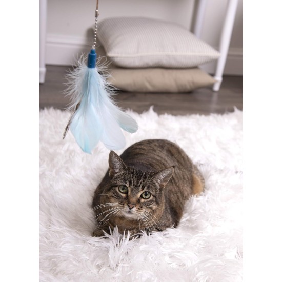 SmartyKat 2 x Electronic Feather Tangle Toy for Cats and Kittens - Includes 2 Extra Wands, Spin, Battery Operated, Fun and Engaging Play, Promotes Training, Green SmartyKat 2 x Electronic Feather Tangle Toy for Cats and Kittens - Includes 2 Extra Wands, Spin, Battery Operated, Fun and Engaging Play, Promotes Training, Green