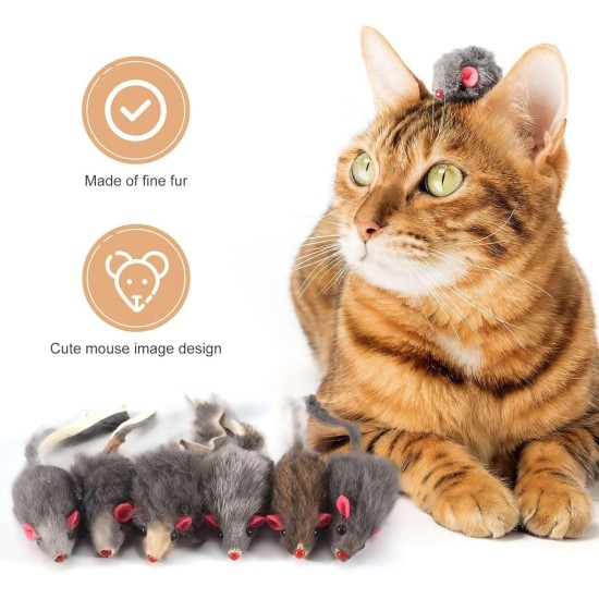 Sunshine smile Pack of 12 Toy Mouse for Cats, Toy Mouse, Toy Mouse with Plush Tail, Toy Mouse Cat Fur Mice Set, Cat Toy for All Cat Breeds Sunshine smile Pack of 12 Toy Mouse for Cats, Toy Mouse, Toy Mouse with Plush Tail, Toy Mouse Cat Fur Mice Set, Cat Toy for All Cat Breeds