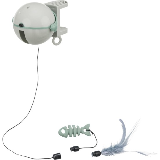 TRIXIE Catch It 46021 Cat Game for Attaching - Toy on the Band Drives Up and Down - Automatic Shut-Off - Battery Operated - Plastic - Grey - 10 x 10 x 14 cm TRIXIE Catch It 46021 Cat Game for Attaching - Toy on the Band Drives Up and Down - Automatic Shut-Off - Battery Operated - Plastic - Grey - 10 x 10 x 14 cm