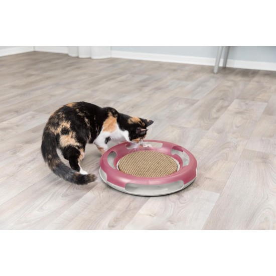 TRIXIE Race & Scratch 41415 Cat Toy with Scratching Cardboard and Play Ball Non-Slip Rubber Feet Ball Screw-On and Can Be Filled with Catnip or Rattle Diameter 37 cm TRIXIE Race & Scratch 41415 Cat Toy with Scratching Cardboard and Play Ball Non-Slip Rubber Feet Ball Screw-On and Can Be Filled with Catnip or Rattle Diameter 37 cm
