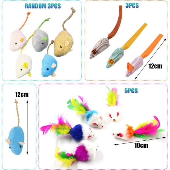 TYXHXTF Pack of 11 Cat Toy, Cat Toy Mouse, Plush Cat Toy Mouse, Catnip Mouse for Cats Kitty, Cat Toy for All Cat Breeds, Cat Toy Kitten (11 Pieces Mix) TYXHXTF Pack of 11 Cat Toy, Cat Toy Mouse, Plush Cat Toy Mouse, Catnip Mouse for Cats Kitty, Cat Toy for All Cat Breeds, Cat Toy Kitten (11 Pieces Mix)