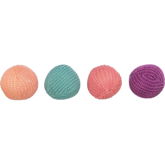 Trixie 2 Knitted Balls, 4.5 cm Diameter, Pack of 4 Trixie 2 Knitted Balls, 4.5 cm Diameter, Pack of 4