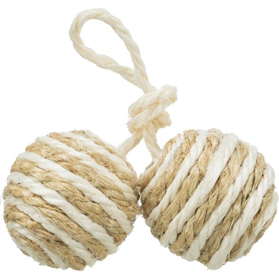 Trixie 2 balls on a rope, sisal Trixie 2 balls on a rope, sisal