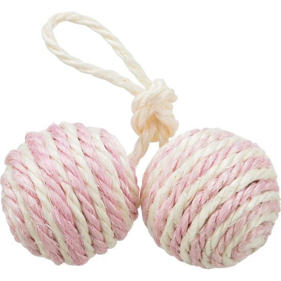 Trixie 2 balls on a rope, sisal Trixie 2 balls on a rope, sisal