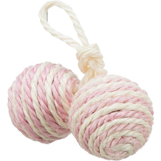 Trixie 2 balls on a rope, sisal Trixie 2 balls on a rope, sisal