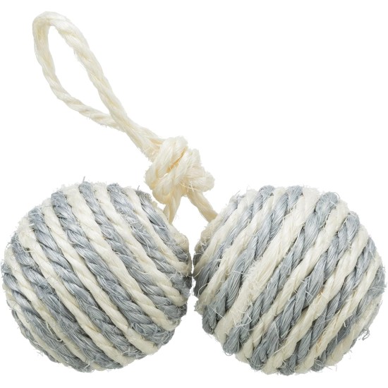 Trixie 2 balls on a rope, sisal Trixie 2 balls on a rope, sisal