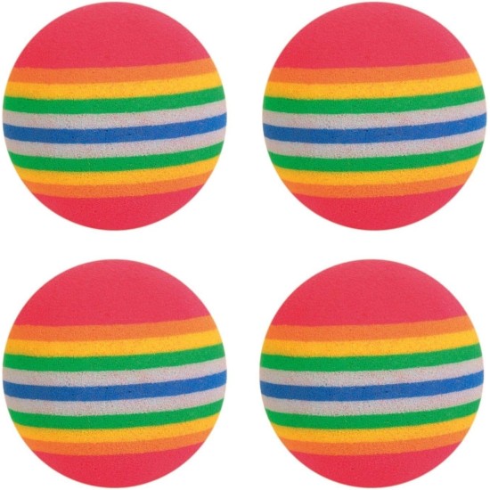 Trixie 4 Rainbow Foam Balls, 3.5 cm, Pack of 4 Trixie 4 Rainbow Foam Balls, 3.5 cm, Pack of 4
