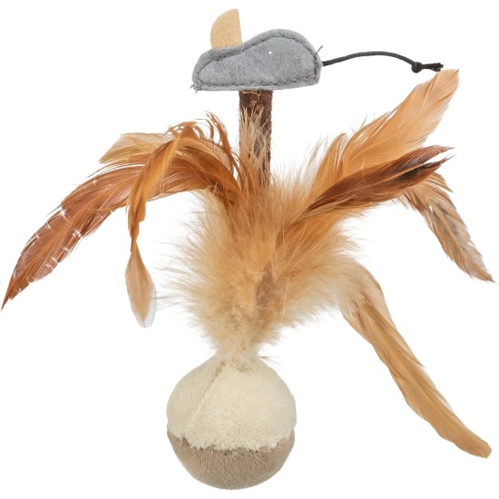 Trixie Bobo Shuttlecock with Mouse Plush, 15 cm Trixie Bobo Shuttlecock with Mouse Plush, 15 cm