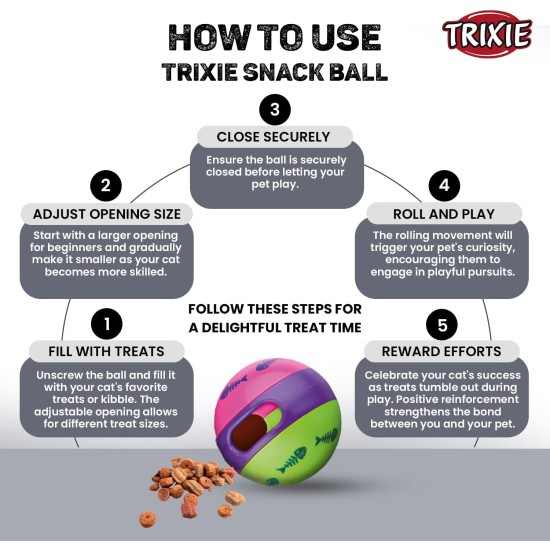 Trixie Cat Activity Snack Ball, Adjustable Opening, Diameter 6 cm Trixie Cat Activity Snack Ball, Adjustable Opening, Diameter 6 cm